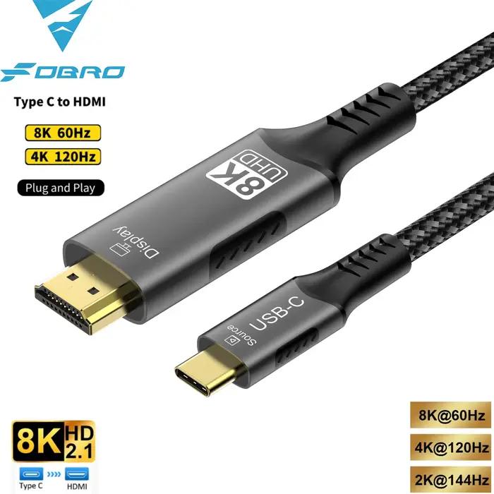 Câble USB C vers HDMI 8K @ 60Hz 4K @ 120Hz Type C