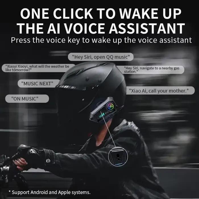 Casque de moto Y10 avec commande vocale stéréo Bluetooth 5.3