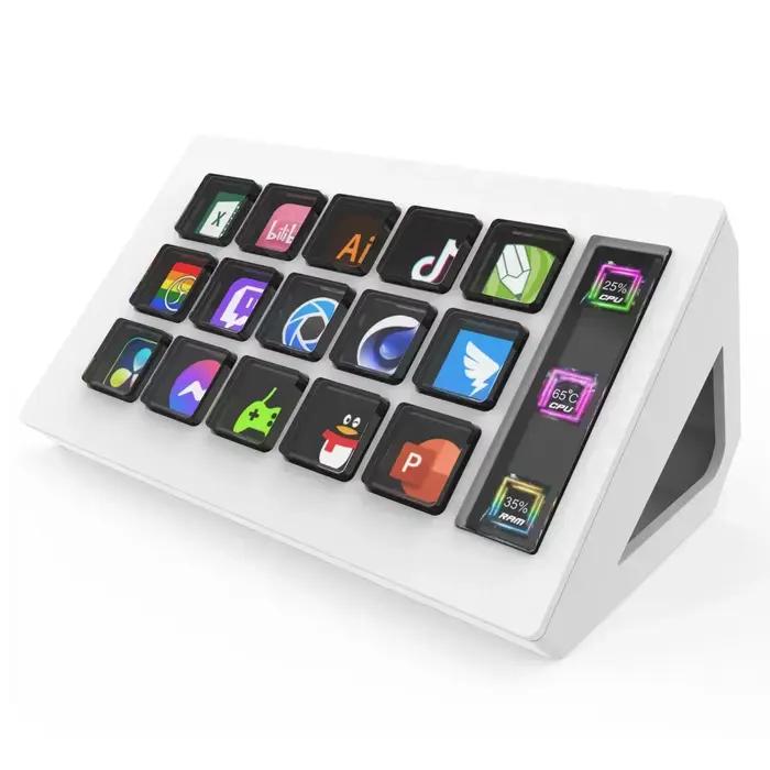 Mirabox 293s Mini clavier visuel boutons personnalisés contrôleur LCD 15 touches