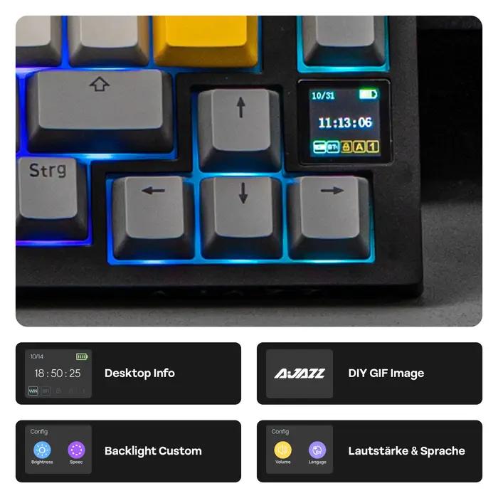 Clavier mécanique AJAZZ AK820 PRO 75% QWERTZ avec disposition allemande ISO-DE