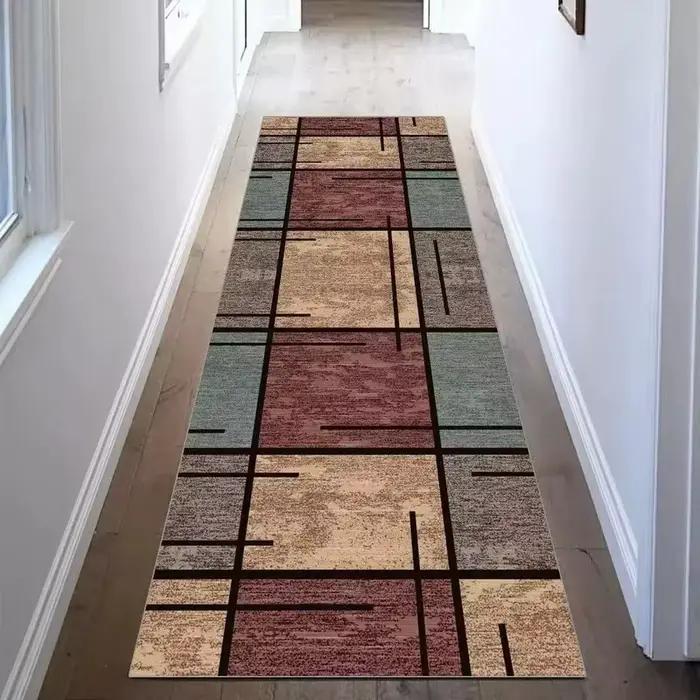 VIKAMA Tapis géométrique moderne résistant aux taches et antidérapant pour entrée
