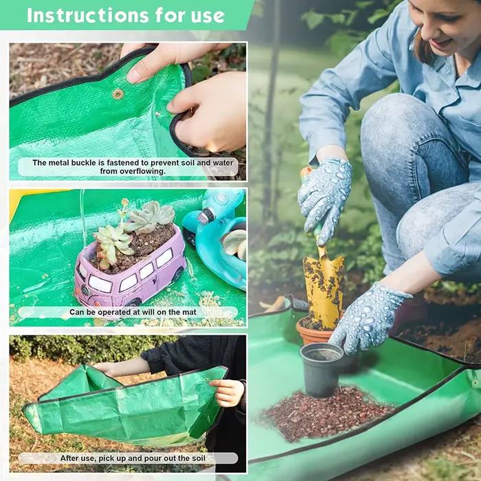 Tapis de jardinage imperméable pour la plantation, tapis de repiquage pour pot de fleurs, tapis pliable pour plantes de 50 à 100 cm, outils de jardinage