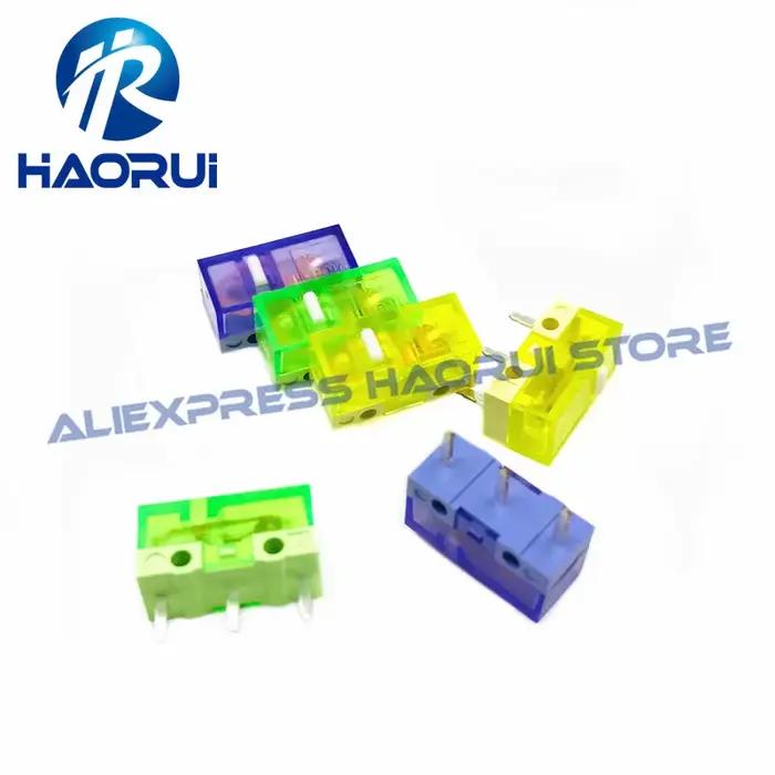 10 pièces HUANO Transparent vert jaune violet micro interrupteur 90/100/120 millions de clic durée de vie ordinateur souris micro-interrupteur bouton