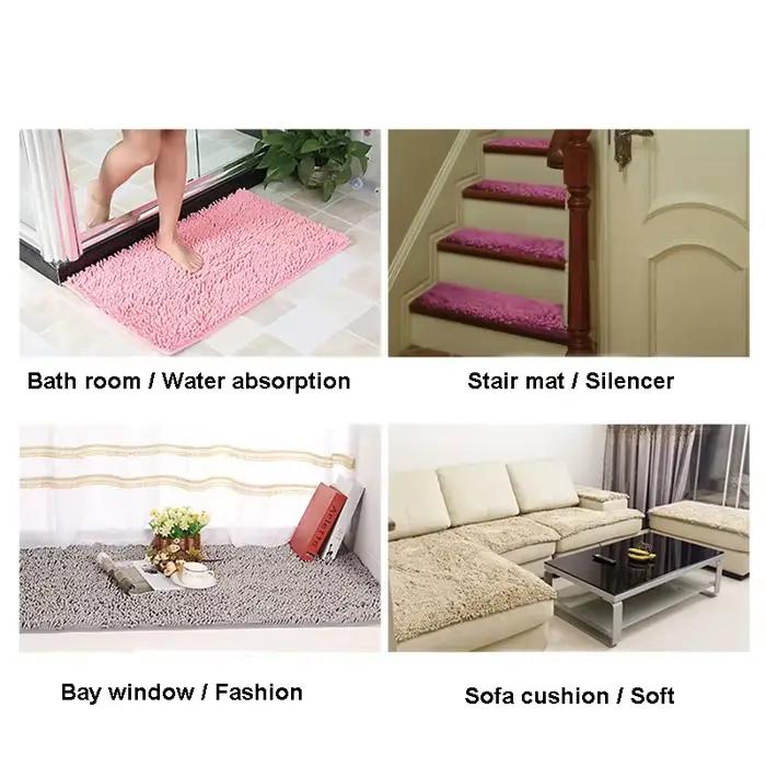 Tapis de sol doux antidérapant, pour salle de bain, Absorption d'eau, Shaggy, cuisine, porte, pieds, barrière contre la saleté, coussin