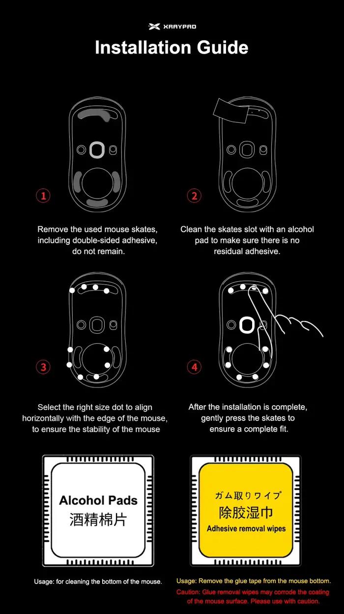 Patins X-Raypad Obsidian Control pour la série Pulsar Xlite Mouse