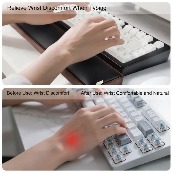 Repose-poignet ergonomique pour clavier en bois – Bois naturel