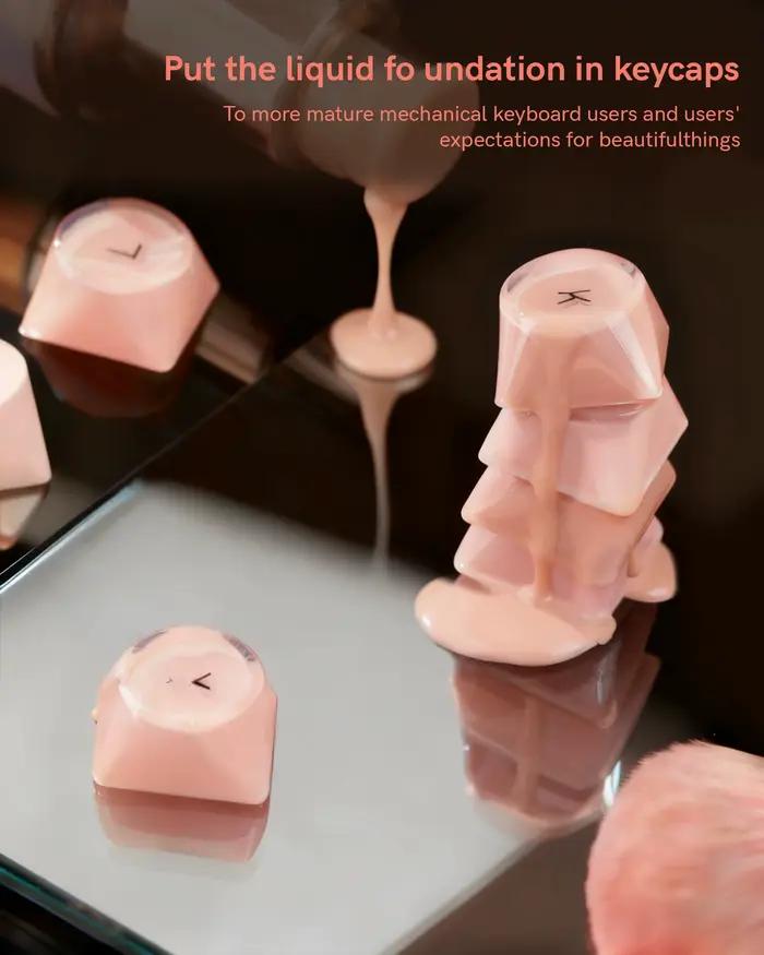 Womier Foundation WK98 clavier mécanique avec affichage rose crème 3 modes joint ergonomique