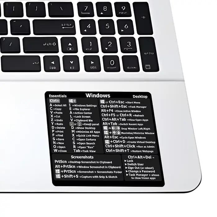 Autocollants de raccourci de clavier