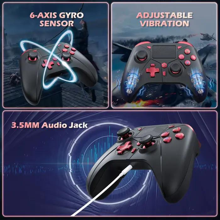 Contrôleur de jeu sans fil pour Playstation 4/PS4 Pro/Slim/PS3/PC/IOS/Console de commutation avec Turbo double Vibration gyroscope 6 axes prise Jack 3.5mm