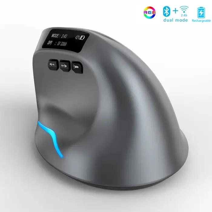 Souris verticale sans fil Bluetooth avec écran OLED