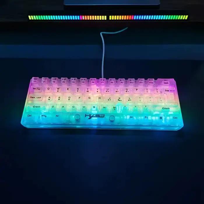 HXSJ 60% clavier de jeu Transparent filaire
