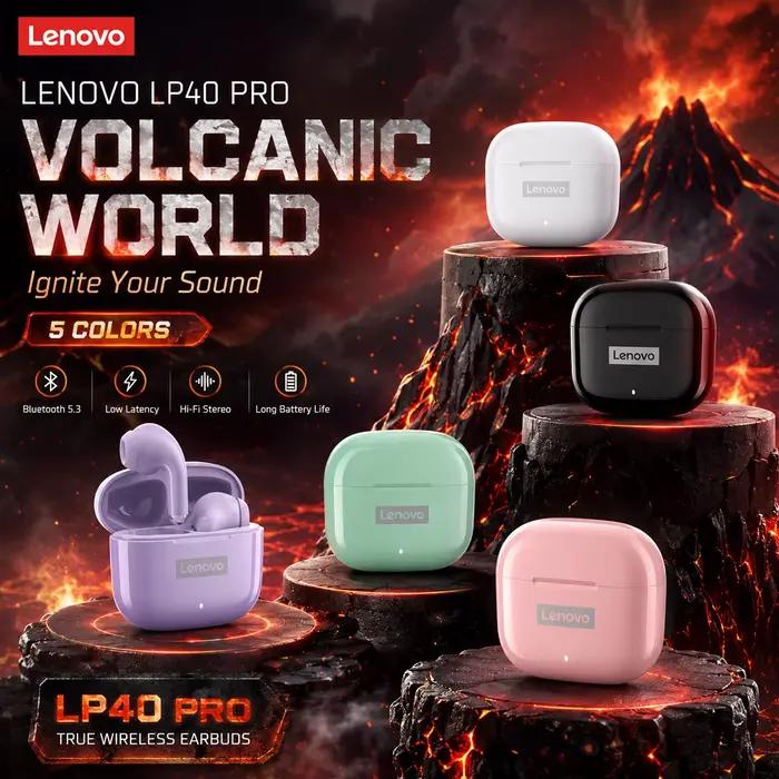 Nouveaux écouteurs Bluetooth 5.3 Lenovo LP40 Pro TWS à connexion rapide