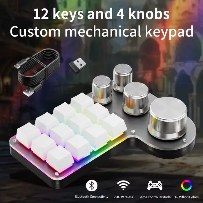 3 Modes 12 touches clavier mécanique 4 boutons programmation personnalisée