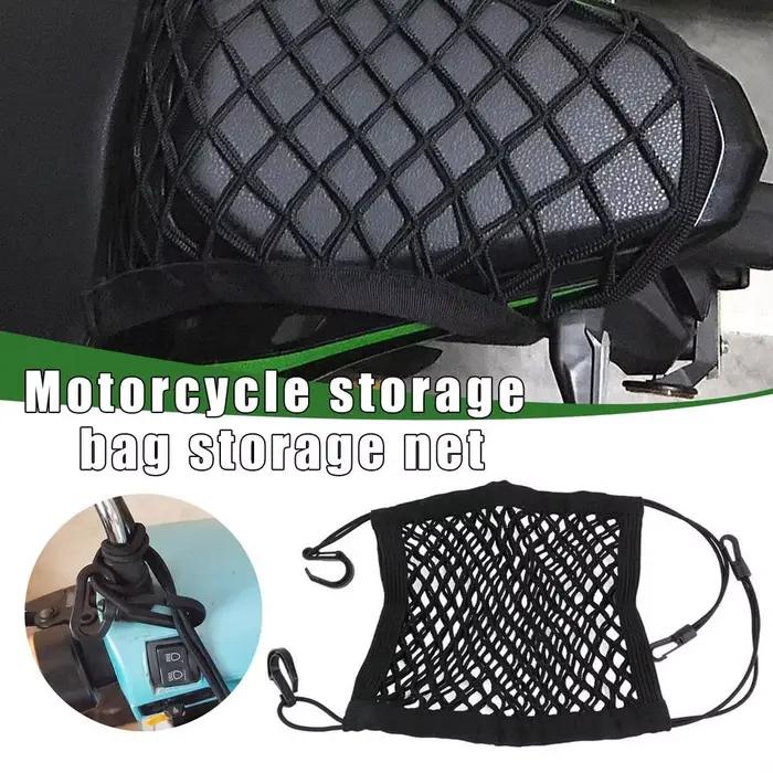 Sac de rangement pour casque de moto, sac de rangement pour coffre de moto, filet à bagages, sac de maintien à crochet, vélo de chargement, Scooter, réservoir de carburant en maille, équipement de bag