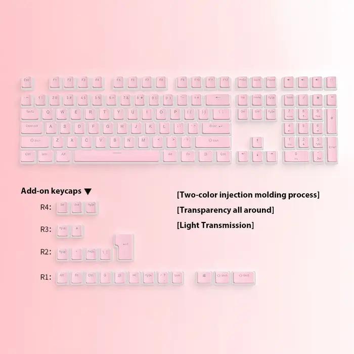Pudding Keycap 130 touches PBT Double Shot Mteria clavier
