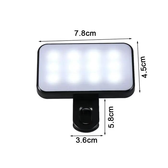 Lampe de poche à LED pour selfie, pour iPhone, Samsung, IPad, téléphone portable, ordinateur portable, clip flash, remplissage vidéo, photo, anneau lumineux, photographie