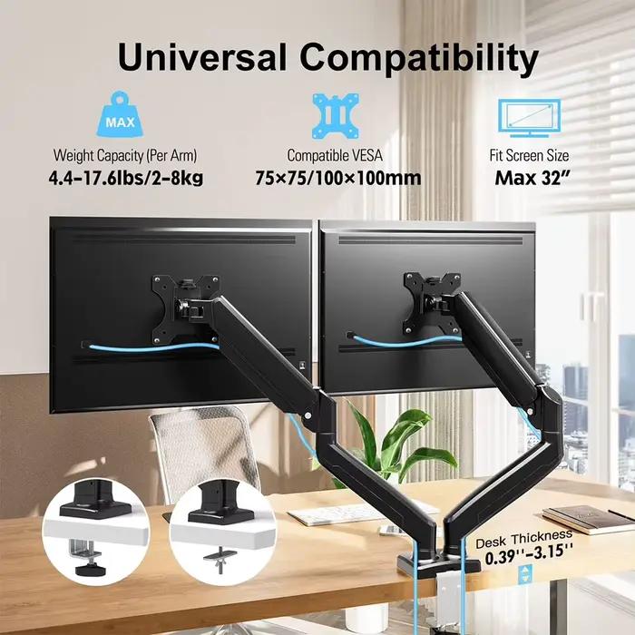 Support double moniteur pouvant supporter jusqu'à 19