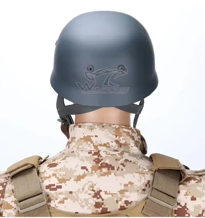 Casque de parachutiste gris avec doublure en cuir, casque en acier de la seconde guerre mondiale, Fallschirmjager M38, M38