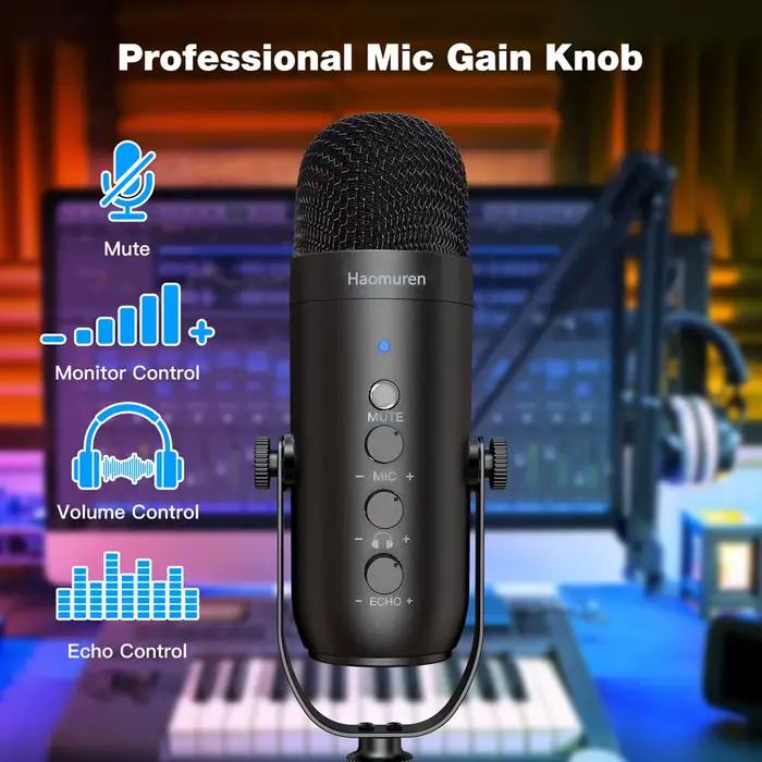 Haomuren-Kit de microphone professionnel à condensateur cardioïde