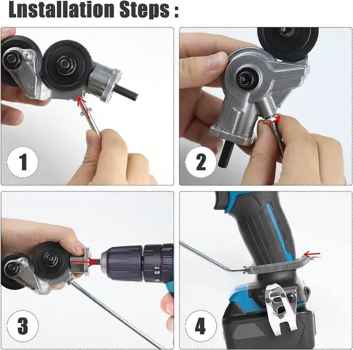 Perceuse électrique, fixation de coupe de plaque, outils de coupe gratuits à Double tête, coupe de tôle de fer, ciseaux de poinçonnage de plaque
