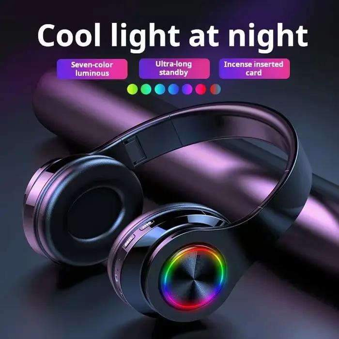Casques Gamer casque Bluetooth Surround son stéréo sans fil écouteur USB avec MicroPhone lumière colorée PC ordinateur