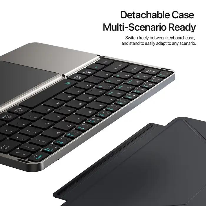 DUX DUCIS clavier pliable Bluetooth 5.0 avec pavé tactile et support de téléphone pour téléphones tablettes PC iOS Android Windows Mac