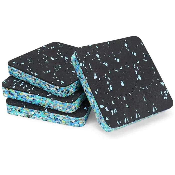 Tapis de tapis roulant (4 pièces), tapis pour équipement de sport, tapis en caoutchouc anti-vibration et anti-bruit pour vélo d'appartement, rameur
