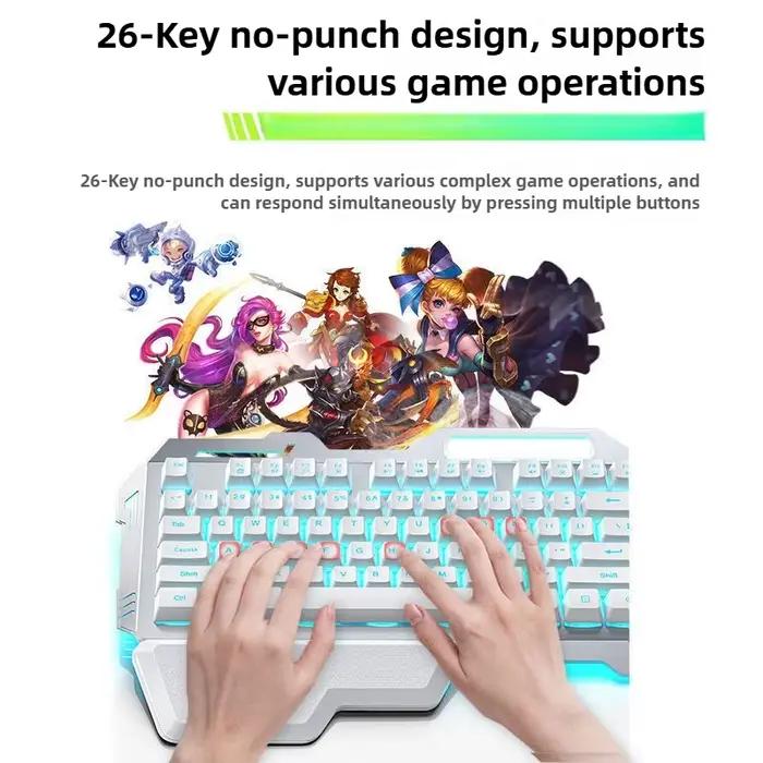 Clavier mécanique à panneau métallique 104 touches pour ordinateur portable