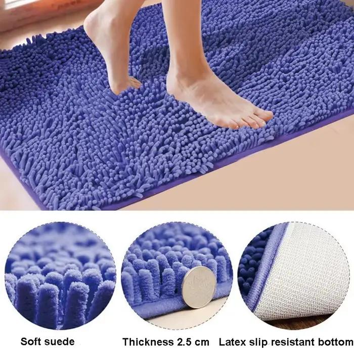 Tapis de sol doux antidérapant, pour salle de bain, Absorption d'eau, Shaggy, cuisine, porte, pieds, barrière contre la saleté, coussin