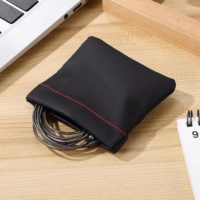 1 pièce - Mini sac portable pour écouteurs - Étui de rangement en PU