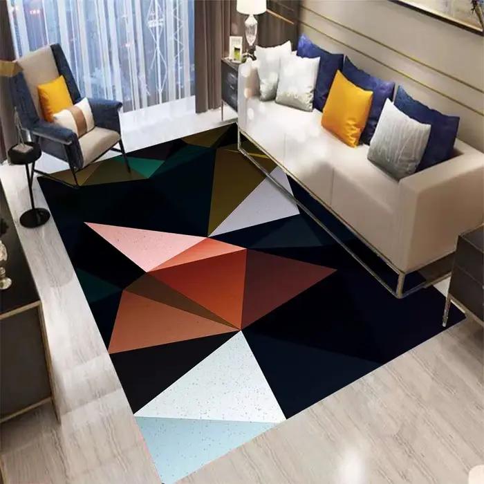 Tapis de zone de luxe Premium pour salon, chambre à coucher, bureau et extérieur, motif géométrique beige et marron, tapis confortables, décor INS