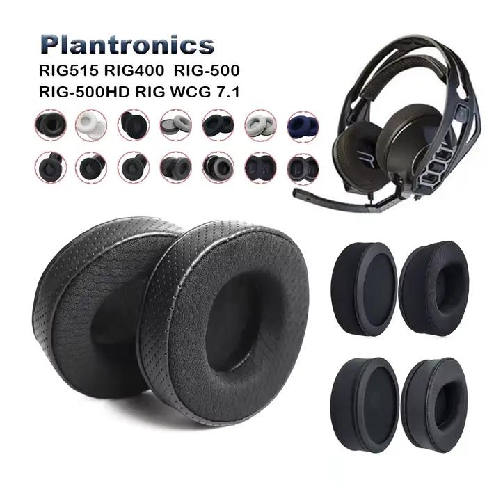 Coussinets d'oreille de remplacement pour casques Plantronics RIG515 RIG400 RIG-500 RIG-500HD RIG WCG 7.1 – Pièces détachées en cuir et velours
