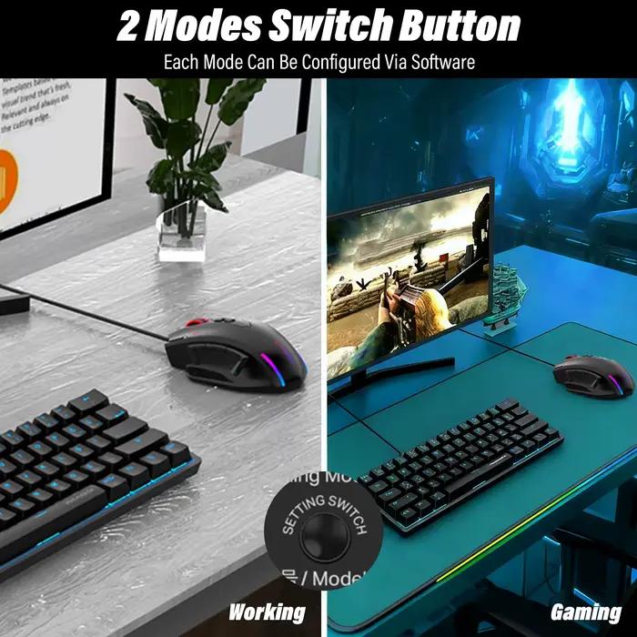 Souris de jeu filaire ergonomique
