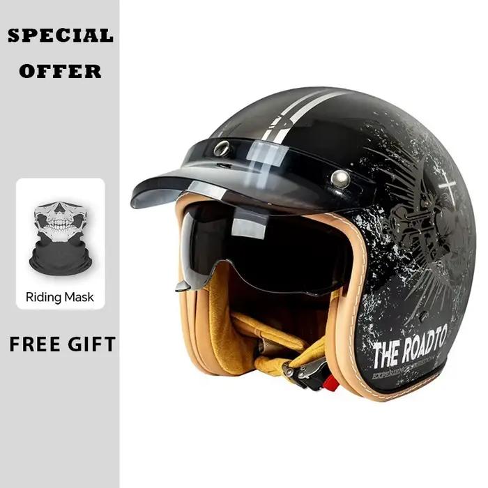 Casque Jet pour hommes et femmes, approuvé DOT, casques De Moto à visage ouvert, matériau ABS, équipements De Moto certifié ECE