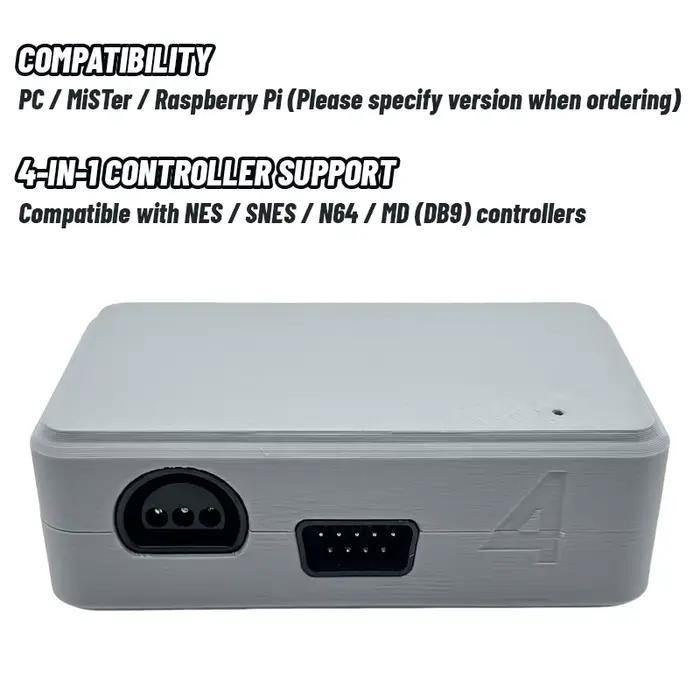 Adaptateur de contrôleur USB 4 ports SFC/NES/MD/N64 vers interface Type-C