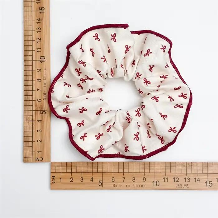 Série rouge à pois motif à carreaux nœud à volants bandeau de cheveux haute Onytail élastique bandeau de cheveux doux et mignon accessoire de cheveux
