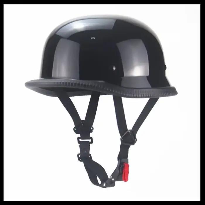 Casque de soldat allemand moto pour Harley rétro semi-casque casque de moto Certification d'été casque de traction voiture de croisière