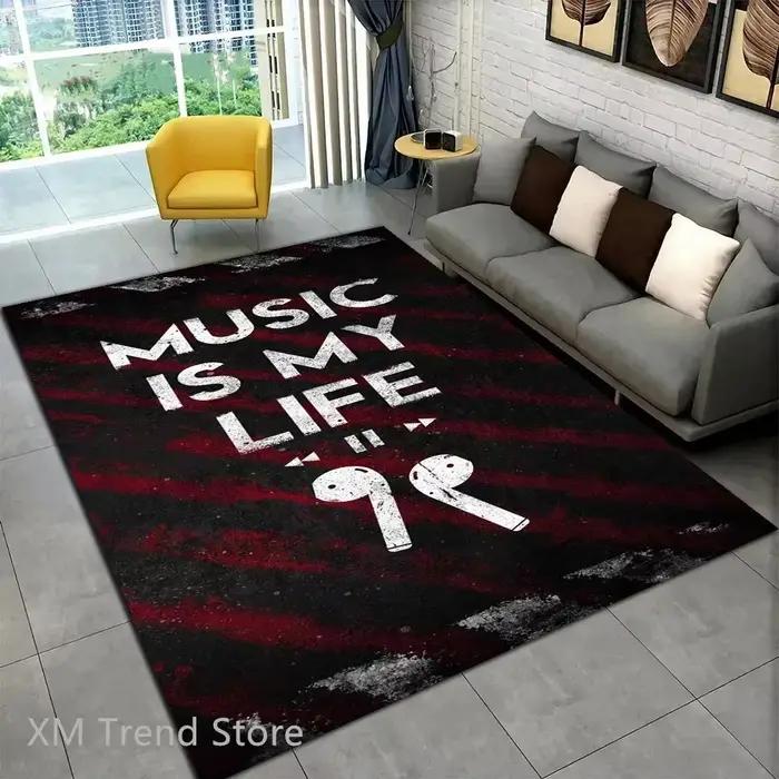Tapis de musique rock and roll, tapis de cuisine, tapis d'entrée, décoration de sol de chambre à coucher, tapis de salon, tapis anti-ald