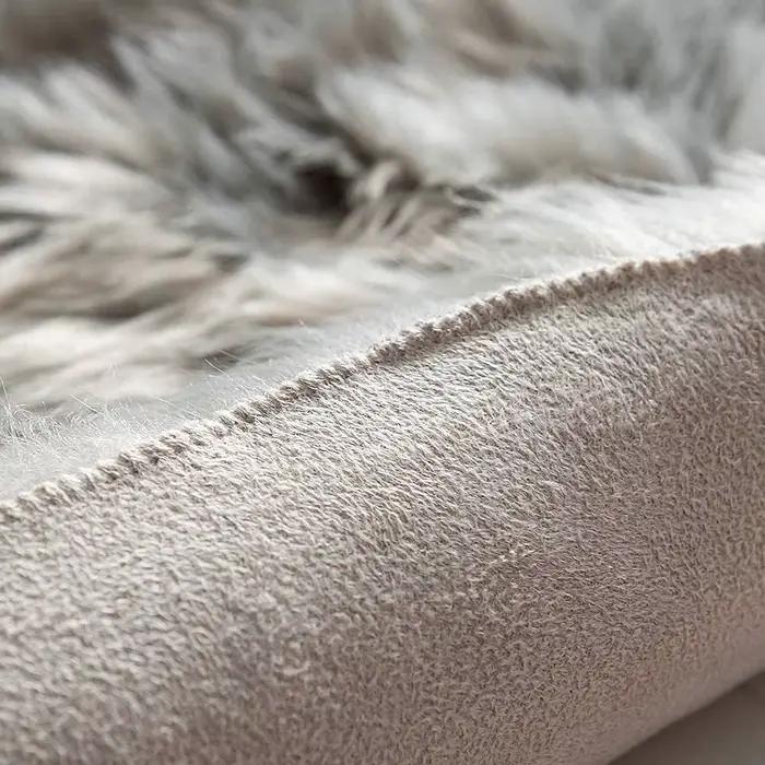 Tapis de sol antidérapant en fausse fourrure douce