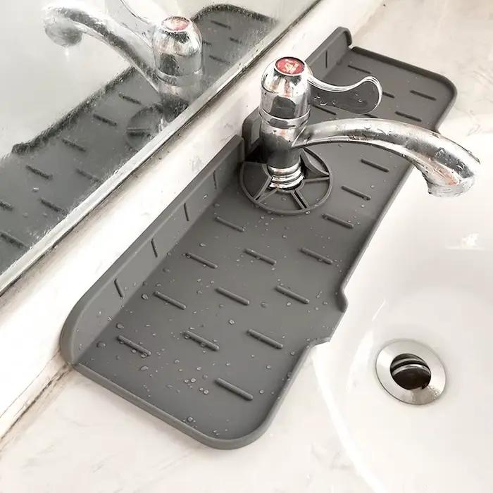 Tapis absorbant en Silicone pour robinet de cuisine, protection contre les éclaboussures d'évier, tampon de vidange d'eau, protection de comptoir, coussin de Table, tapis de Place pour salle de bains