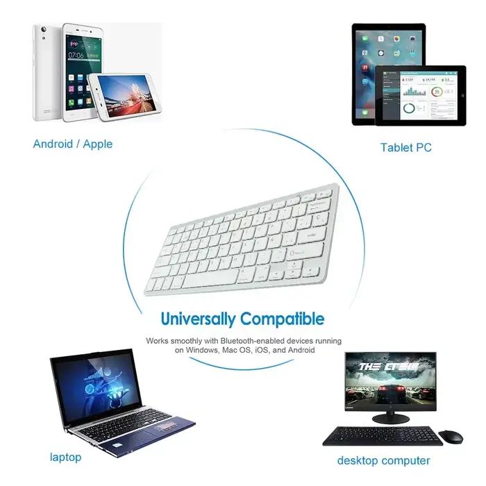 Clavier Bluetooth sans fil Portable hébreu/coréen/arabe/russe/espagnol/japonais pour tablette iPad téléphone PC Android IOS Windows