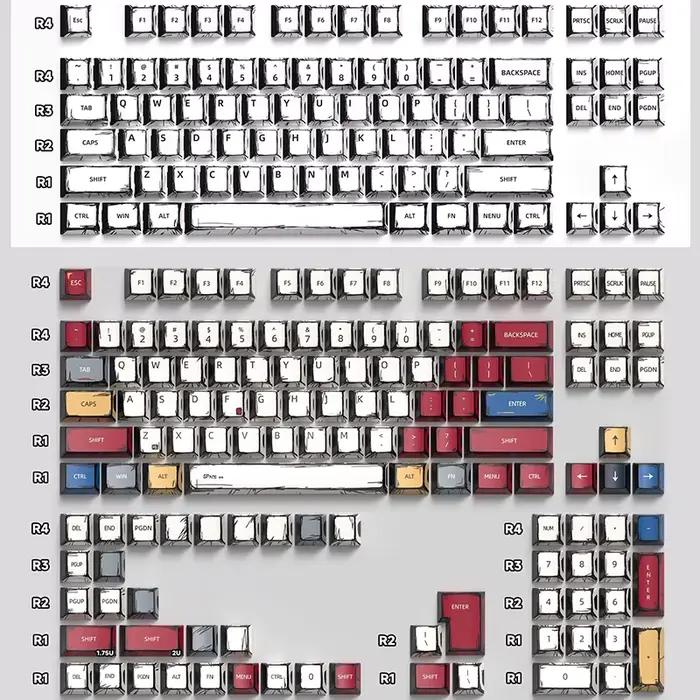 Clavier mécanique Pbt, capuchons de touches