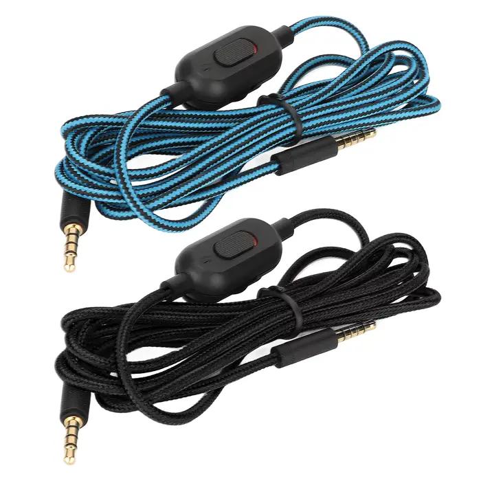 Câble tressé pour casque de jeu avec contrôle du volume et fonction mute pour Logitech G Pro G Pro X G433 G233
