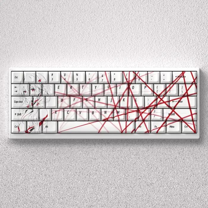 73 touches PBT colorant Sublimation cerise Yuzuriha Inori Anime pour 60 65 68 disposition clavier mécanique GK61 Anne Pro 2