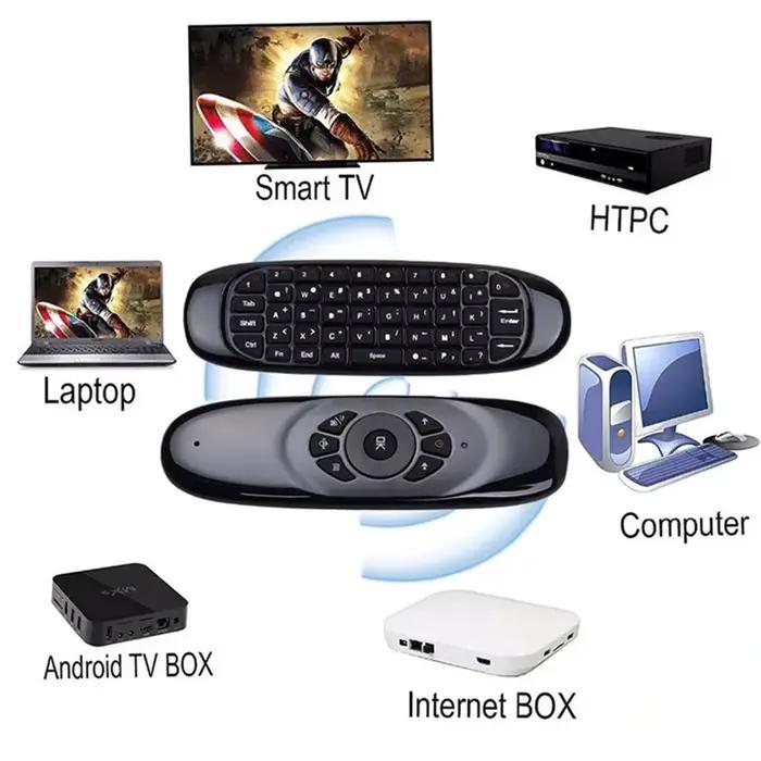 C120 rétro-éclairage Air Mouse 2.4G RF sans fil Mini clavier Gyroscope intelligent