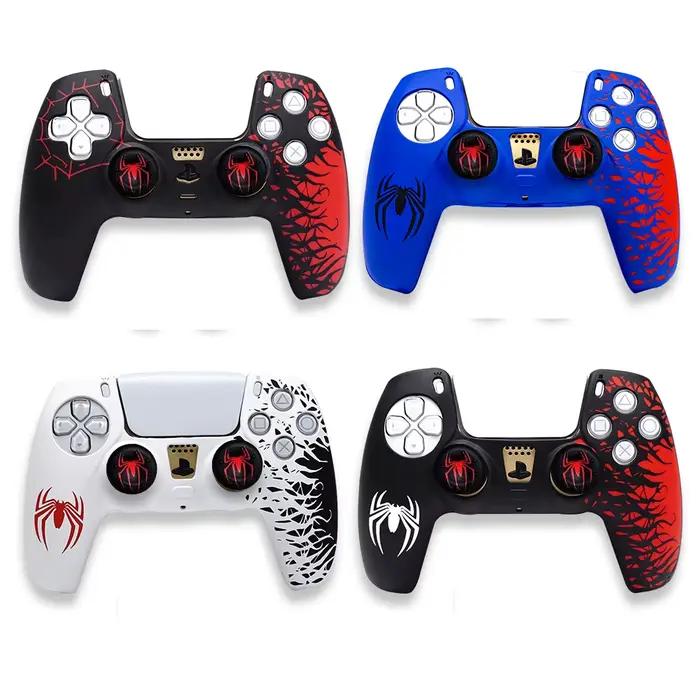 Coque de protection en silicone pour manette PS 5 motif araignée capuchons antidérapants protection anti-chute pour joueurs occasions spéciales