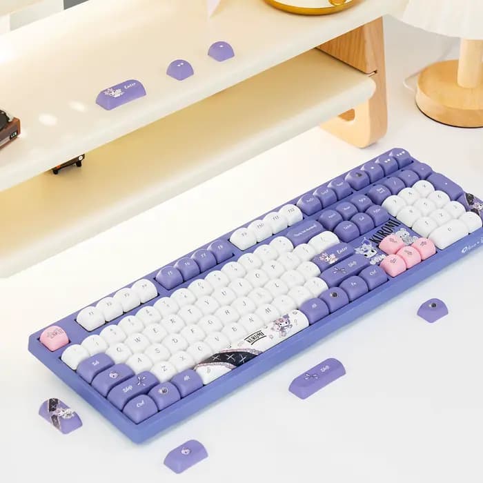 Clavier mécanique Akko x Kuromi 3108 2,4 GHz et filaire, clavier mignon de dessin animé, cadeau pour les fans de claviers mécaniques