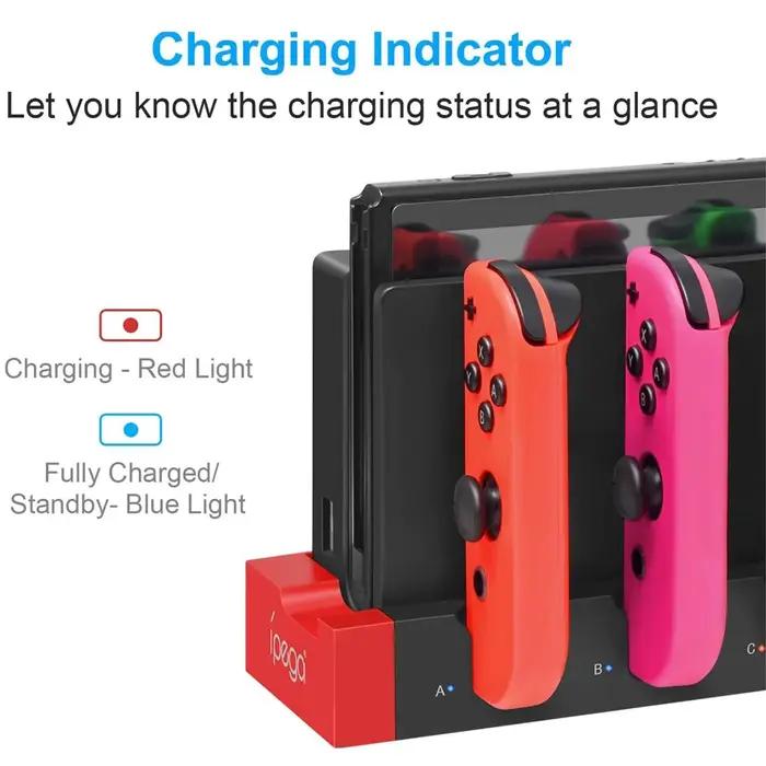 IPEGA PG-9186 Joycon Charging S6 Station pour Switch et OLED-Recharge jusqu'à 4 thorac
