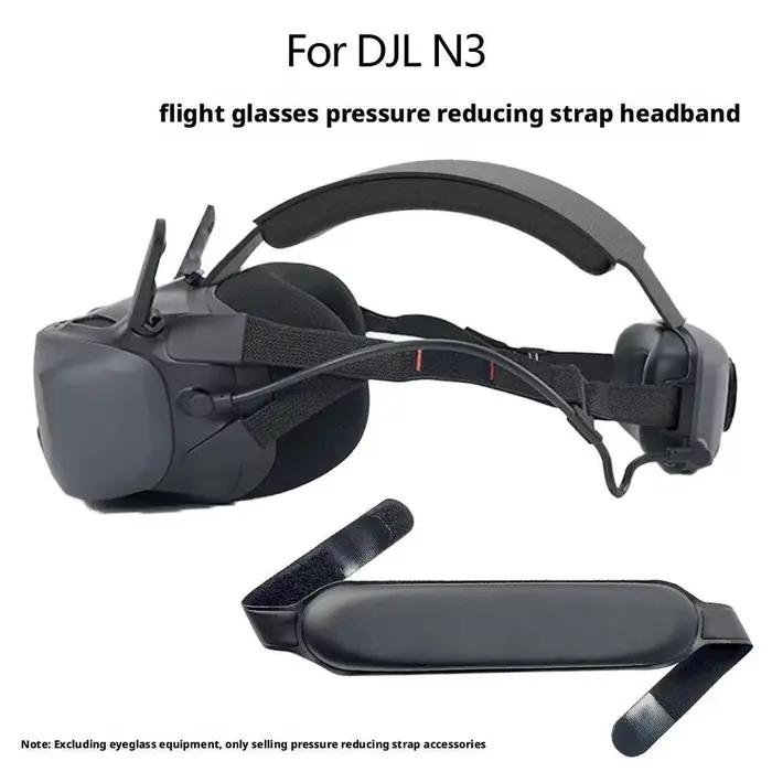 Bandeau pour lunettes de vol DJI N3, sangle de tête réglable et confortable pour lunettes DJI, coussin de soulagement de la pression en cuir PU