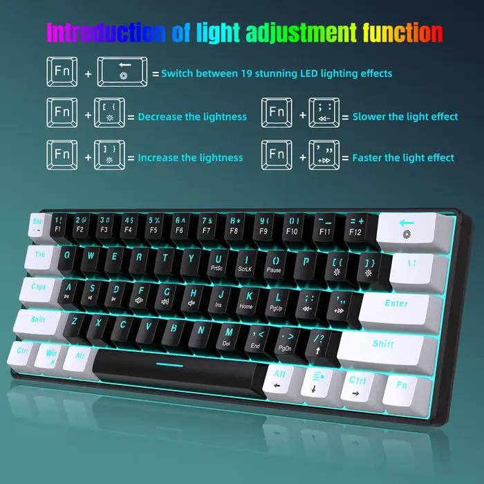 Mini clavier de jeu compact rétro4.2 RVB